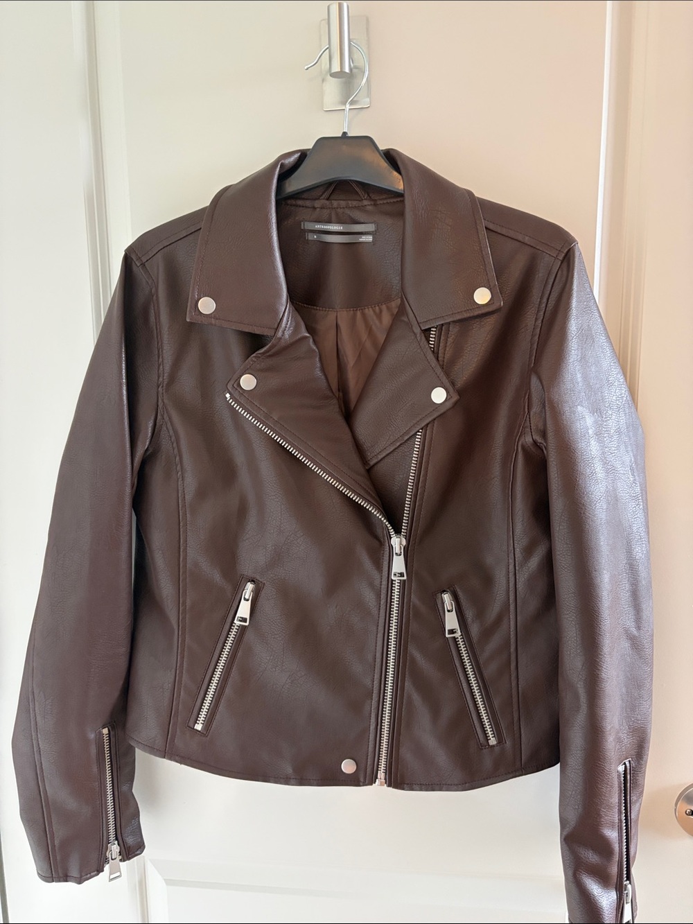 NWOT Anthropologie Brown Leather Moto Jacket - Women